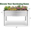 image:imageGalvanized Raised Garden Beds Outdoor with Legs  482431in Elevated Planter Box for Vegetables Flowers Silver  Large Metal Garden Bed for Backyard Patio GardeningSilver