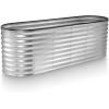 image:imagePlant amp Plot Galvanized Raised Garden Beds Outdoor  422 ft Planter Raised Beds for Gardening Vegetables Flowers  Large Metal Garden Box Light Green  Patented ToolFree DesignSilver