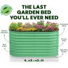 image:imagePlant amp Plot Galvanized Raised Garden Beds Outdoor  422 ft Planter Raised Beds for Gardening Vegetables Flowers  Large Metal Garden Box Light Green  Patented ToolFree DesignLight Green