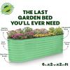 image:imagePlant amp Plot Galvanized Raised Garden Beds Outdoor  422 ft Planter Raised Beds for Gardening Vegetables Flowers  Large Metal Garden Box Light Green  Patented ToolFree DesignLight Green