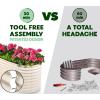 image:imagePlant amp Plot Galvanized Raised Garden Beds Outdoor  422 ft Planter Raised Beds for Gardening Vegetables Flowers  Large Metal Garden Box Light Green  Patented ToolFree DesignWhite