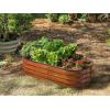 image:imagePlant amp Plot Galvanized Raised Garden Beds Outdoor  622 ft Planter Raised Beds for Gardening Vegetables Flowers Dark Wood Grain  Large Metal Garden Box  Patented ToolFree Design421 ft 2Pack