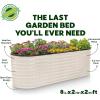 image:imagePlant amp Plot Galvanized Raised Garden Beds Outdoor  822 ft Planter Raised Beds for Gardening Vegetables Flowers  Large Metal Garden Box Light Green  Patented ToolFree DesignWhite