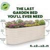 image:imagePlant amp Plot Galvanized Raised Garden Beds Outdoor  822 ft Planter Raised Beds for Gardening Vegetables Flowers  Large Metal Garden Box Light Green  Patented ToolFree DesignWhite
