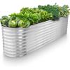 image:imagePlant amp Plot Galvanized Raised Garden Beds Outdoor  822 ft Planter Raised Beds for Gardening Vegetables Flowers Turquoise  Large Metal Garden Box  Patented ToolFree DesignSilver