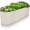 image:imagePlant amp Plot Galvanized Raised Garden Beds Outdoor  822 ft Planter Raised Beds for Gardening Vegetables Flowers Turquoise  Large Metal Garden Box  Patented ToolFree DesignWhite