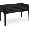 image:imageGalvanized Raised Garden Beds Outdoor with Legs  482431in Elevated Planter Box for Vegetables Flowers Silver  Large Metal Garden Bed for Backyard Patio GardeningBlack