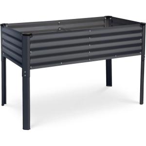 image:imageGalvanized Raised Garden Beds Outdoor with Legs  482431in Elevated Planter Box for Vegetables Flowers Silver  Large Metal Garden Bed for Backyard Patio GardeningGray