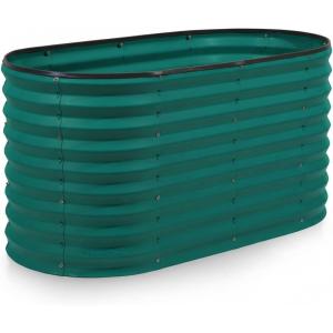 image:imagePlant amp Plot Galvanized Raised Garden Beds Outdoor  422 ft Planter Raised Beds for Gardening Vegetables Flowers  Large Metal Garden Box Light Green  Patented ToolFree DesignDark Green