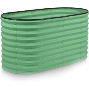 image:imagePlant amp Plot Galvanized Raised Garden Beds Outdoor  822 ft Planter Raised Beds for Gardening Vegetables Flowers  Large Metal Garden Box Black  Patented ToolFree DesignLight Green