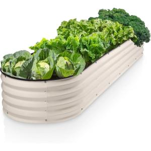 image:imagePlant amp Plot Galvanized Raised Garden Beds Outdoor  822 ft Planter Raised Beds for Gardening Vegetables Flowers Turquoise  Large Metal Garden Box  Patented ToolFree DesignWhite