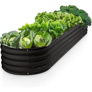 image:imagePlant amp Plot Galvanized Raised Garden Beds Outdoor  822 ft Planter Raised Beds for Gardening Vegetables Flowers Turquoise  Large Metal Garden Box  Patented ToolFree DesignBlack