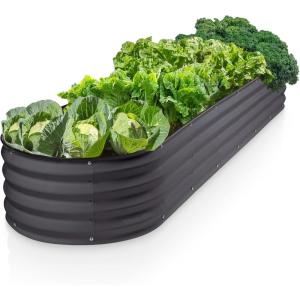 image:imagePlant amp Plot Galvanized Raised Garden Beds Outdoor  822 ft Planter Raised Beds for Gardening Vegetables Flowers Turquoise  Large Metal Garden Box  Patented ToolFree DesignGray