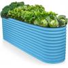 image:image9in1 Galvanized Steel Raised Garden Bed  8215 ft Modular Planter for Gardening Vegetables Flowers  18 Tall Metal Raised Garden Beds Outdoor White  Patented Design Planter BoxTeal