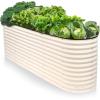 image:image9in1 Galvanized Steel Raised Garden Bed  8215 ft Modular Planter for Gardening Vegetables Flowers  18 Tall Metal Raised Garden Beds Outdoor White  Patented Design Planter BoxWhite