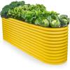 image:image9in1 Galvanized Steel Raised Garden Bed  8215 ft Modular Planter for Gardening Vegetables Flowers  18 Tall Metal Raised Garden Beds Outdoor White  Patented Design Planter BoxYellow