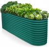 image:image9in1 Galvanized Steel Raised Garden Bed  8215 ft Modular Planter for Gardening Vegetables Flowers  18 Tall Metal Raised Garden Beds Outdoor White  Patented Design Planter BoxDark Green