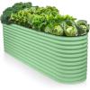 image:image9in1 Galvanized Steel Raised Garden Bed  8215 ft Modular Planter for Gardening Vegetables Flowers  18 Tall Metal Raised Garden Beds Outdoor White  Patented Design Planter BoxLight Green