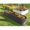 image:image9in1 Galvanized Steel Raised Garden Bed  8215 ft Modular Planter for Gardening Vegetables Flowers  18 Tall Metal Raised Garden Beds Outdoor White  Patented Design Planter BoxGray