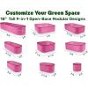 image:image9in1 Galvanized Steel Raised Garden Bed  8215 ft Modular Planter for Gardening Vegetables Flowers  18 Tall Metal Raised Garden Beds Outdoor White  Patented Design Planter BoxPink