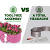 image:image9in1 Galvanized Steel Raised Garden Bed  8215 ft Modular Planter for Gardening Vegetables Flowers  18 Tall Metal Raised Garden Beds Outdoor White  Patented Design Planter BoxPink