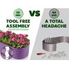 image:image9in1 Galvanized Steel Raised Garden Bed  8215 ft Modular Planter for Gardening Vegetables Flowers  18 Tall Metal Raised Garden Beds Outdoor White  Patented Design Planter BoxPurple
