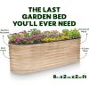 image:imageGalvanized Raised Garden Beds Outdoor  822 ft Planter Raised Beds for Gardening Vegetables Flowers  Large Metal Garden Box Light Wood Grain  Patent Pending ToolFree Assembly
