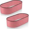 image:imagePlant amp Plot Galvanized Raised Garden Beds Outdoor  421 ft 2Pack Planter Raised Beds for Gardening Vegetables Flowers  Large Metal Garden Box White  Patented ToolFree DesignPink