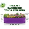 image:imagePlant amp Plot Galvanized Raised Garden Beds Outdoor  421 ft 2Pack Planter Raised Beds for Gardening Vegetables Flowers  Large Metal Garden Box White  Patented ToolFree DesignPurple
