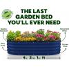 image:imagePlant amp Plot Galvanized Raised Garden Beds Outdoor  421 ft 2Pack Planter Raised Beds for Gardening Vegetables Flowers  Large Metal Garden Box White  Patented ToolFree DesignNavy