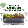 image:imagePlant amp Plot Galvanized Raised Garden Beds Outdoor  421 ft 2Pack Planter Raised Beds for Gardening Vegetables Flowers  Large Metal Garden Box White  Patented ToolFree DesignGray