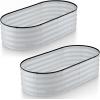 image:imagePlant amp Plot Galvanized Raised Garden Beds Outdoor  421 ft 2Pack Planter Raised Beds for Gardening Vegetables Flowers  Large Metal Garden Box White  Patented ToolFree DesignLight Gray