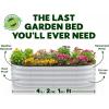 image:imagePlant amp Plot Galvanized Raised Garden Beds Outdoor  421 ft 2Pack Planter Raised Beds for Gardening Vegetables Flowers  Large Metal Garden Box White  Patented ToolFree DesignLight Gray