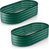 image:imagePlant amp Plot Galvanized Raised Garden Beds Outdoor  421 ft 2Pack Planter Raised Beds for Gardening Vegetables Flowers  Large Metal Garden Box White  Patented ToolFree DesignDark Green