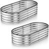 image:imagePlant amp Plot Galvanized Raised Garden Beds Outdoor  421 ft 2Pack Planter Raised Beds for Gardening Vegetables Flowers  Large Metal Garden Box White  Patented ToolFree DesignSilver