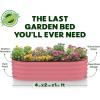 image:imagePlant amp Plot Galvanized Raised Garden Beds Outdoor  421 ft 2Pack Planter Raised Beds for Gardening Vegetables Flowers  Large Metal Garden Box White  Patented ToolFree DesignPink