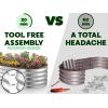 image:imagePlant amp Plot Galvanized Raised Garden Beds Outdoor  421 ft 2Pack Planter Raised Beds for Gardening Vegetables Flowers  Large Metal Garden Box White  Patented ToolFree DesignSilver