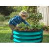 image:imagePlant amp Plot Galvanized Raised Garden Beds Outdoor  421 ft Planter Raised Beds for Gardening Vegetables Flowers  Large Metal Garden Box Dark Wood GrainTurquoise