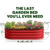 image:imagePlant amp Plot Galvanized Raised Garden Beds Outdoor  421 ft Planter Raised Beds for Gardening Vegetables Flowers  Large Metal Garden Box Dark Wood GrainRed