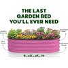 image:imagePlant amp Plot Galvanized Raised Garden Beds Outdoor  421 ft Planter Raised Beds for Gardening Vegetables Flowers  Large Metal Garden Box Dark Wood GrainPink