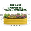image:imagePlant amp Plot Galvanized Raised Garden Beds Outdoor  421 ft Planter Raised Beds for Gardening Vegetables Flowers  Large Metal Garden Box Dark Wood GrainYellow