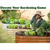image:imagePlant amp Plot Galvanized Raised Garden Beds Outdoor  421 ft Planter Raised Beds for Gardening Vegetables Flowers  Large Metal Garden Box Dark Wood GrainDark Wood Grain