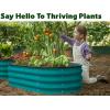 image:imagePlant amp Plot Galvanized Raised Garden Beds Outdoor  421 ft Planter Raised Beds for Gardening Vegetables Flowers  Large Metal Garden Box Dark Wood GrainTurquoise