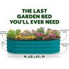 image:imagePlant amp Plot Galvanized Raised Garden Beds Outdoor  421 ft Planter Raised Beds for Gardening Vegetables Flowers  Large Metal Garden Box Dark Wood GrainTurquoise