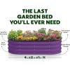 image:imagePlant amp Plot Galvanized Raised Garden Beds Outdoor  421 ft Planter Raised Beds for Gardening Vegetables Flowers  Large Metal Garden Box Dark Wood GrainPurple