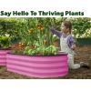image:imagePlant amp Plot Galvanized Raised Garden Beds Outdoor  421 ft Planter Raised Beds for Gardening Vegetables Flowers  Large Metal Garden Box Dark Wood GrainPink