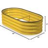 image:imagePlant amp Plot Galvanized Raised Garden Beds Outdoor  421 ft Planter Raised Beds for Gardening Vegetables Flowers  Large Metal Garden Box Dark Wood GrainYellow