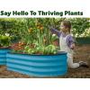 image:imagePlant amp Plot Galvanized Raised Garden Beds Outdoor  421 ft Planter Raised Beds for Gardening Vegetables Flowers  Large Metal Garden Box Dark Wood GrainTeal