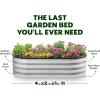 image:imagePlant amp Plot Galvanized Raised Garden Beds Outdoor  421 ft Planter Raised Beds for Gardening Vegetables Flowers  Large Metal Garden Box White Wood Grain