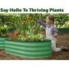 image:imagePlant amp Plot Galvanized Raised Garden Beds Outdoor  421 ft Planter Raised Beds for Gardening Vegetables Flowers Teal  Large Metal Garden BoxLight Green